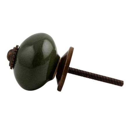 Olive Round Antique Fitting Ceramic Dresser Knob